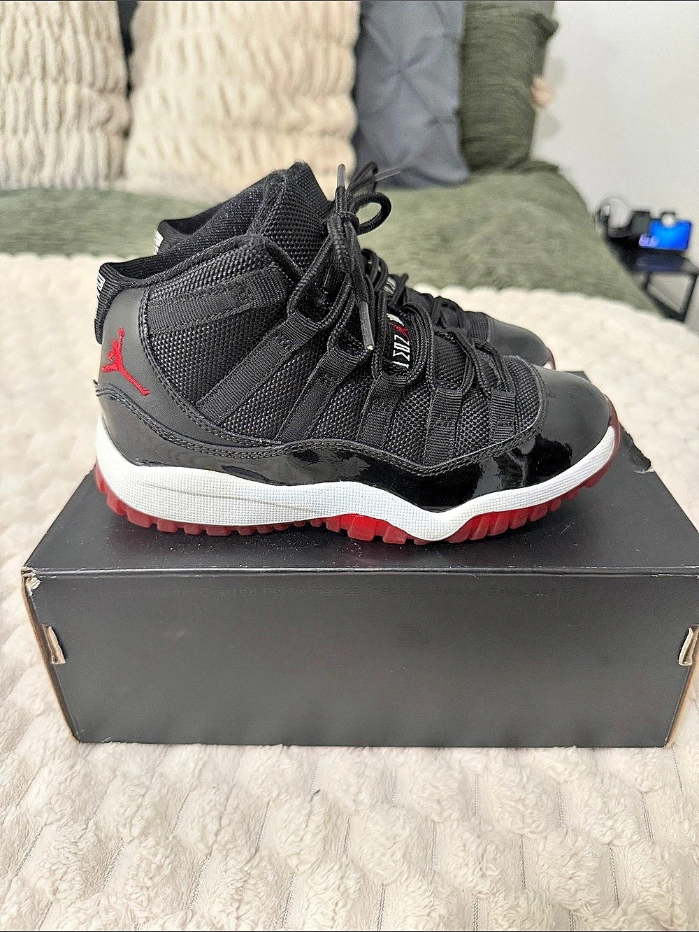 Jordan 11 Retro PS Black & Red US 12C Sneakers